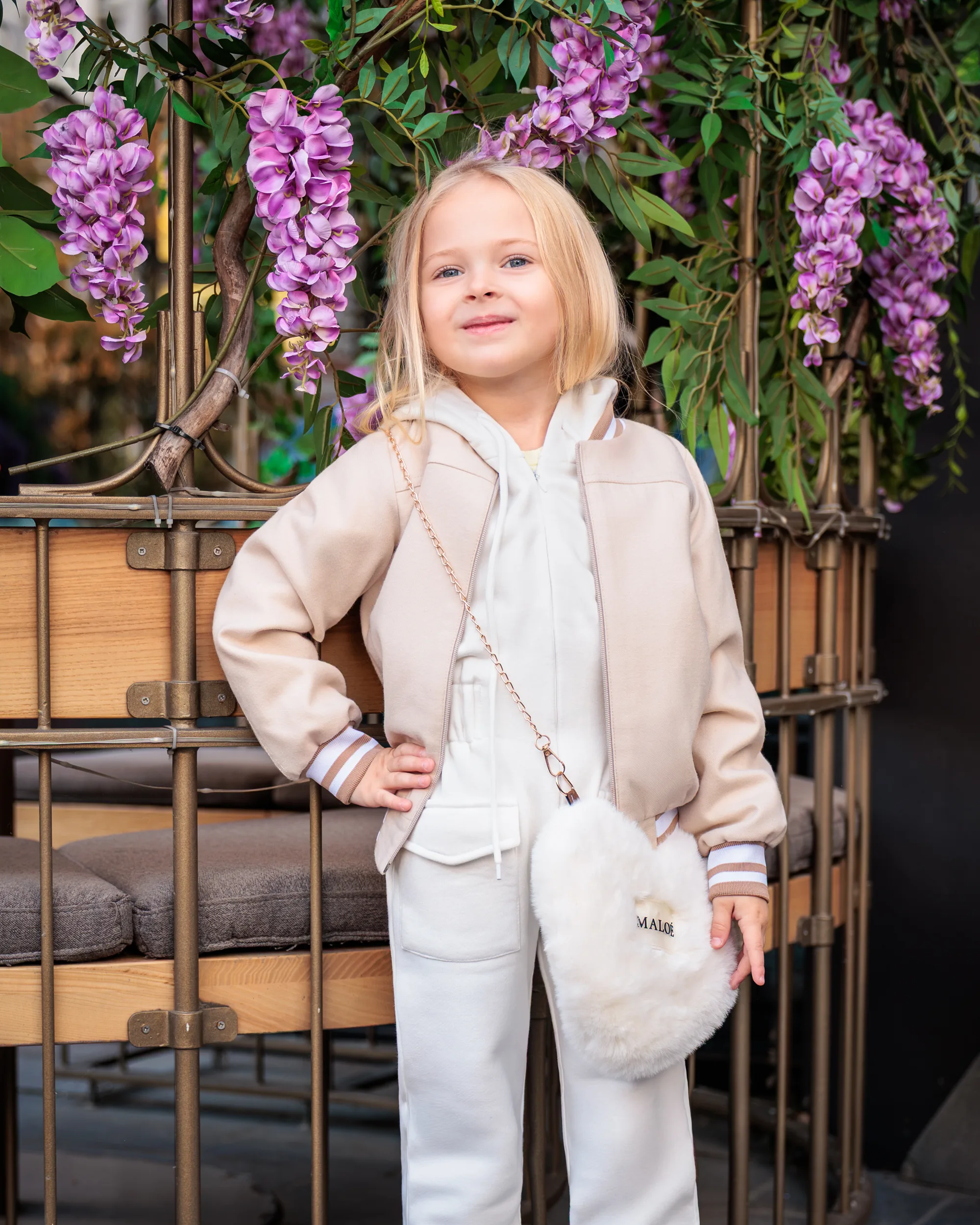 Бомбер для дівчинки Crème Couture Beige
